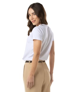 Camiseta de Algodão Egípcio Feminina Branca