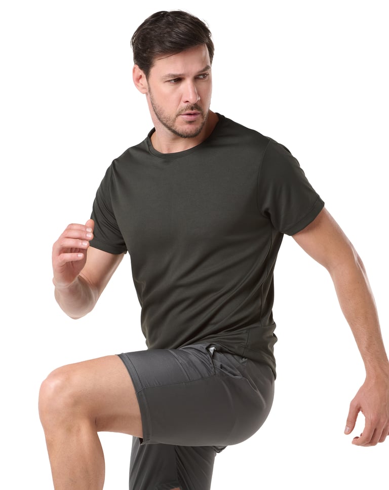 Camiseta Dry Fit Verde Militar Proteção UV 30+