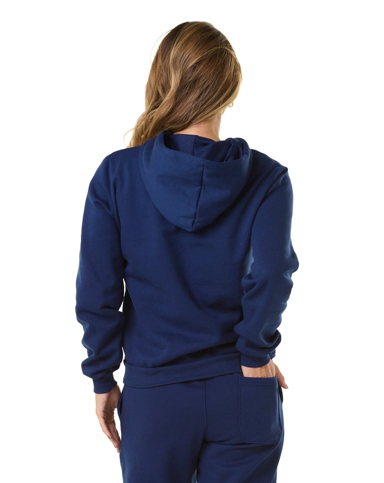 Moletom Canguru com Capuz Feminino Azul Marinho