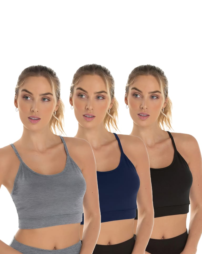Kit 3 Tops de Alcinha Fitness Feminino 04