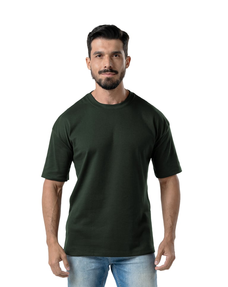 Camiseta Oversized Masculina Verde Militar