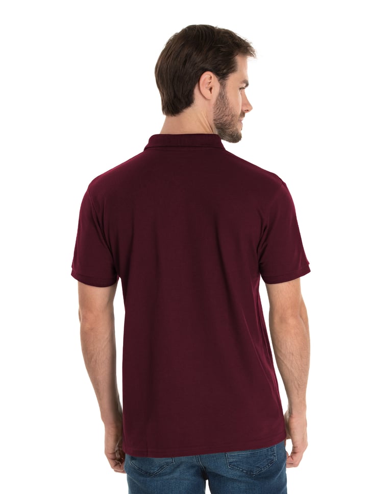 Camisa Polo Piquet Masculina Bordô