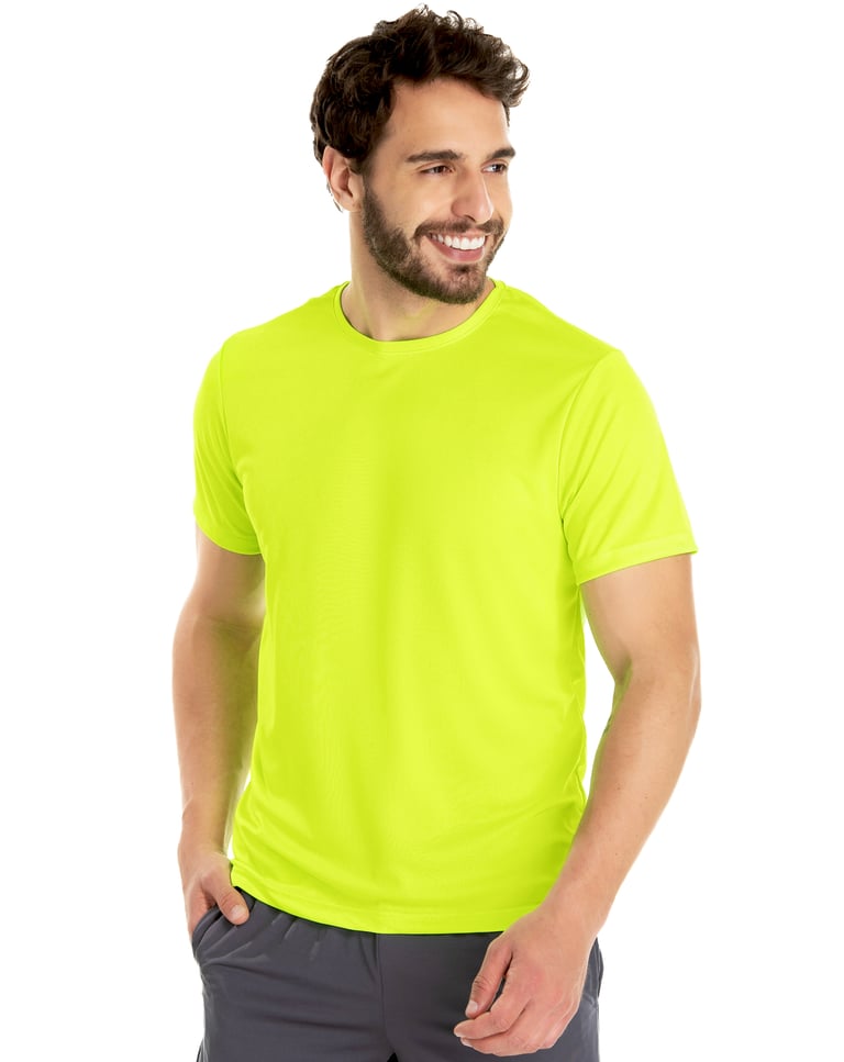 Camiseta Dry Fit Amarelo Fluorescente Proteção UV 30+