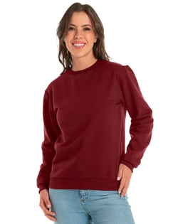 Blusão de moletom feminino Bordô