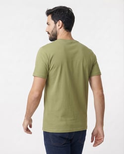 Camiseta de Algodão Premium Verde Caqui