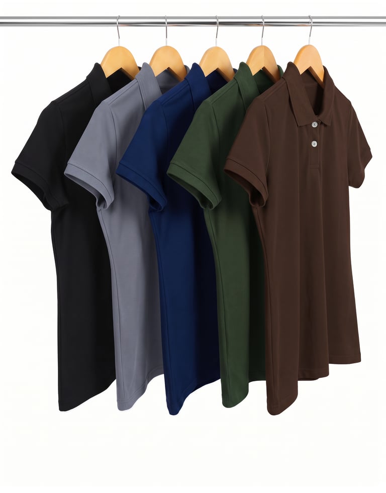 Kit 5 Camisas Polo Piquet Feminina