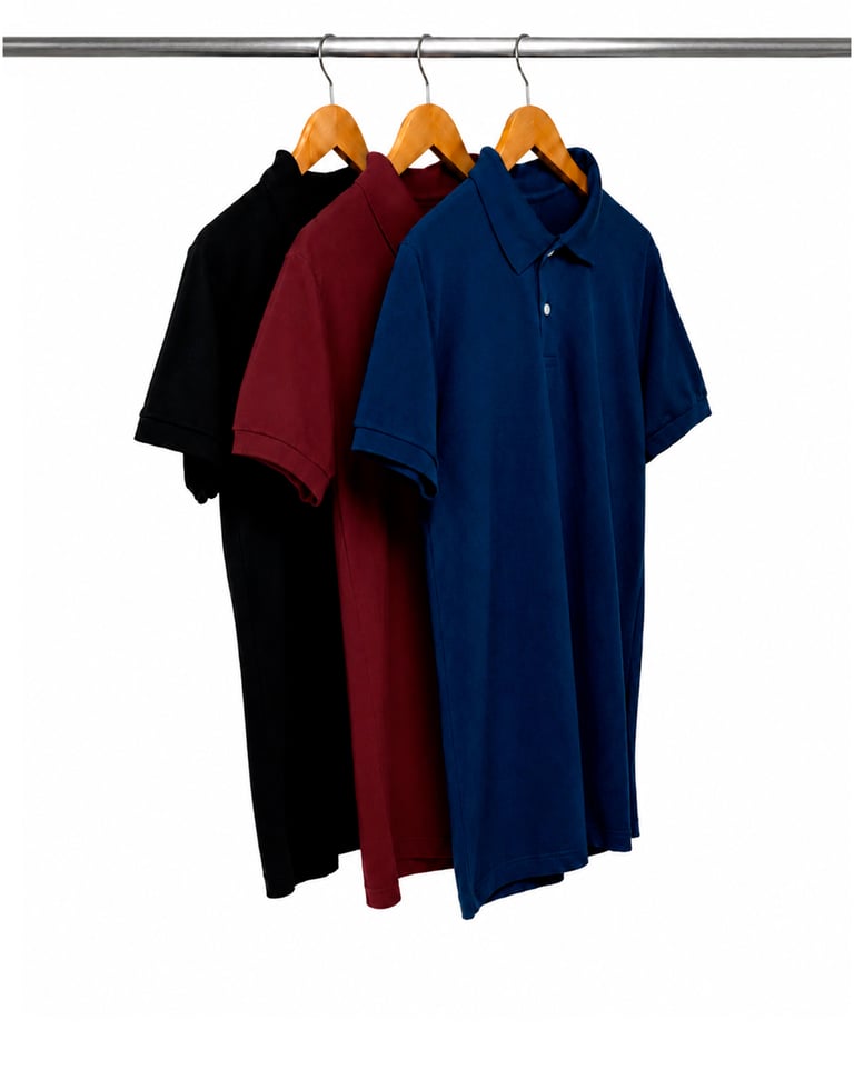 Kit 3 Camisas Polo Piquet Masculinas 04
