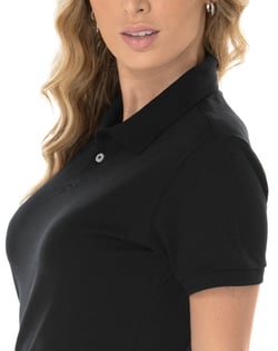 Camisa Polo Piquet Feminina Preta