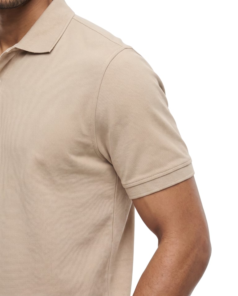 Camisa Polo Piquet Masculina Areia