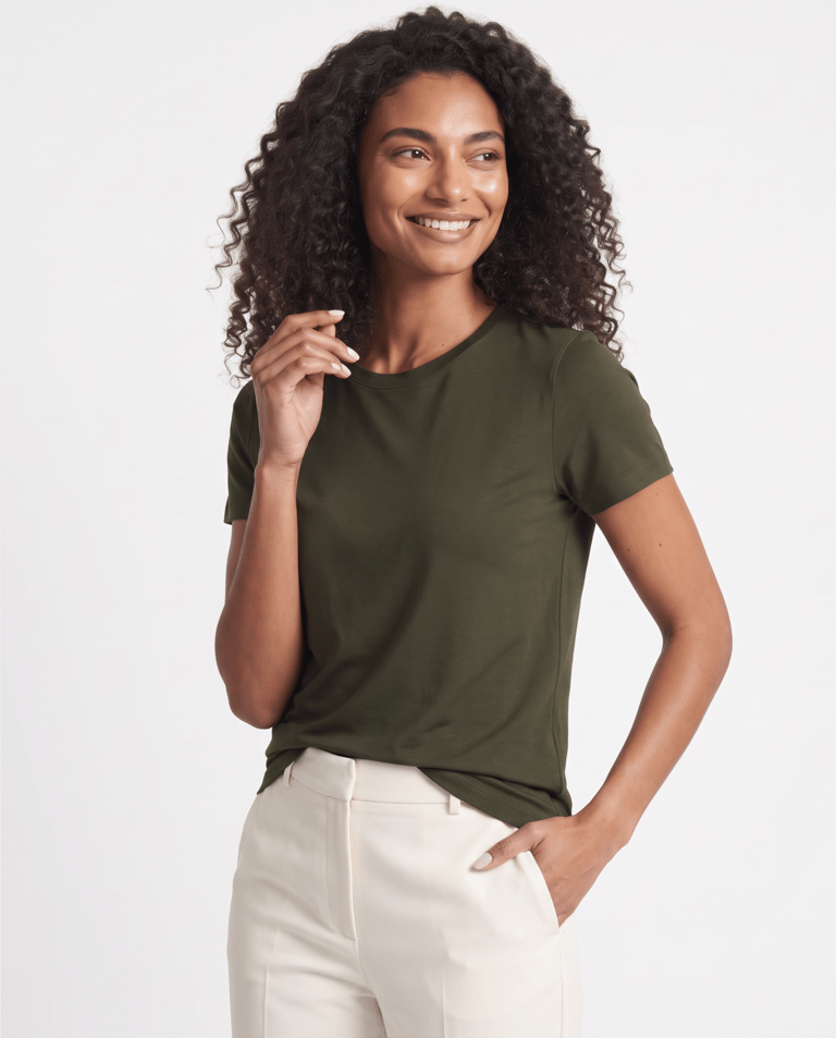 Camiseta Tech Modal Feminina Verde Militar