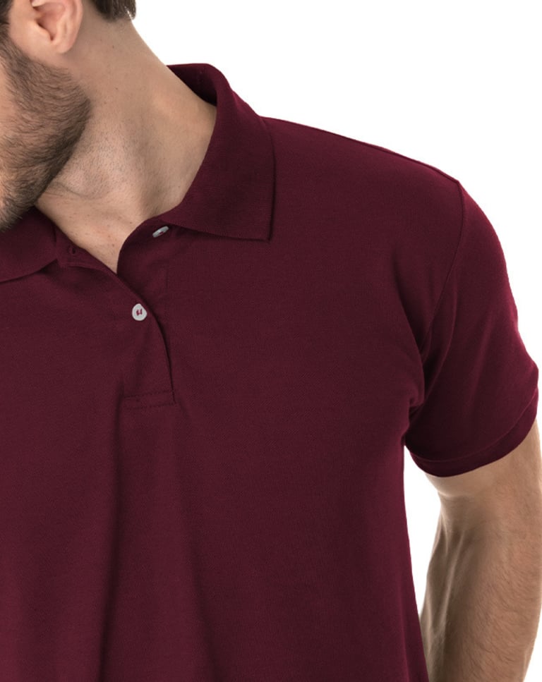 Camisa Polo Piquet Masculina Bordô