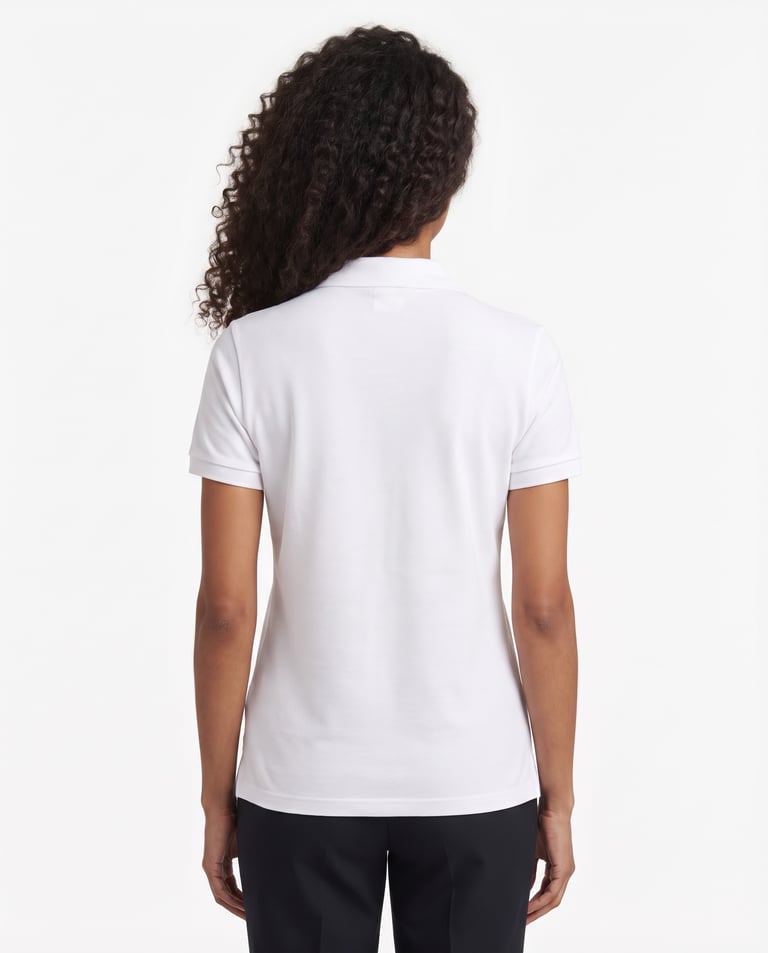 Camisa Polo Piquet Feminina Branca