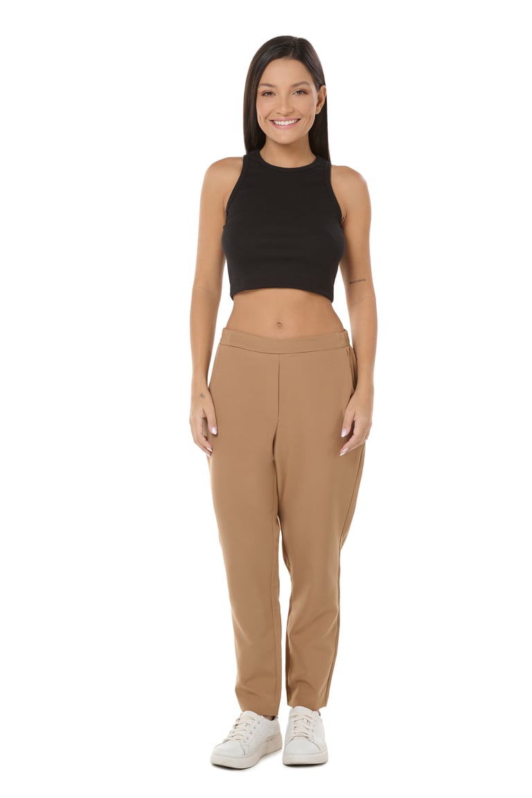 Cropped Feminino Canelado em Ribana Preto