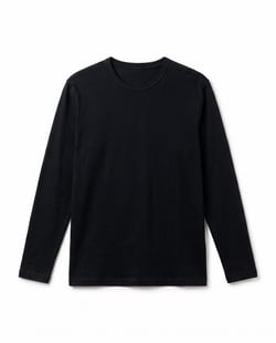 Camiseta Manga Longa de Algodão Premium Preta