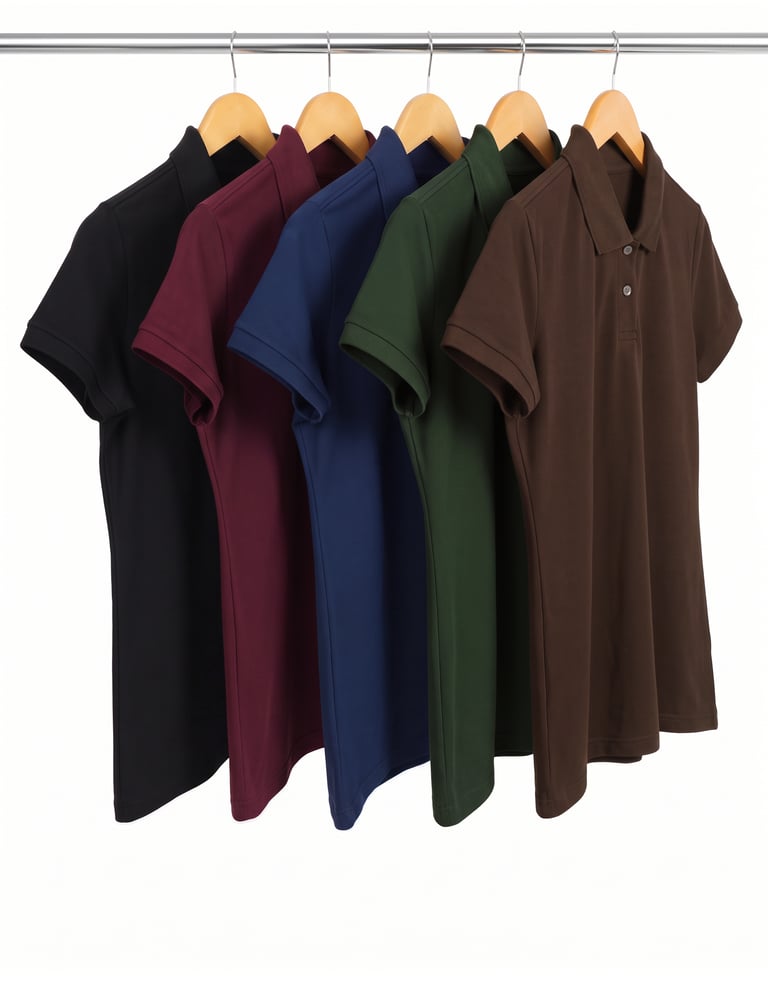 Kit 5 Camisas Polo Piquet Feminina