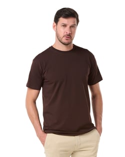 Camiseta de Algodão Egípcio Marrom Café