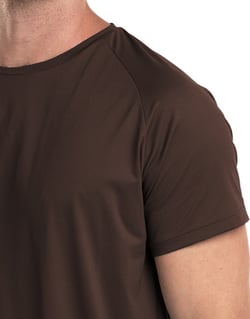 Camiseta Masculina Dry Poliamida Raglan Marrom