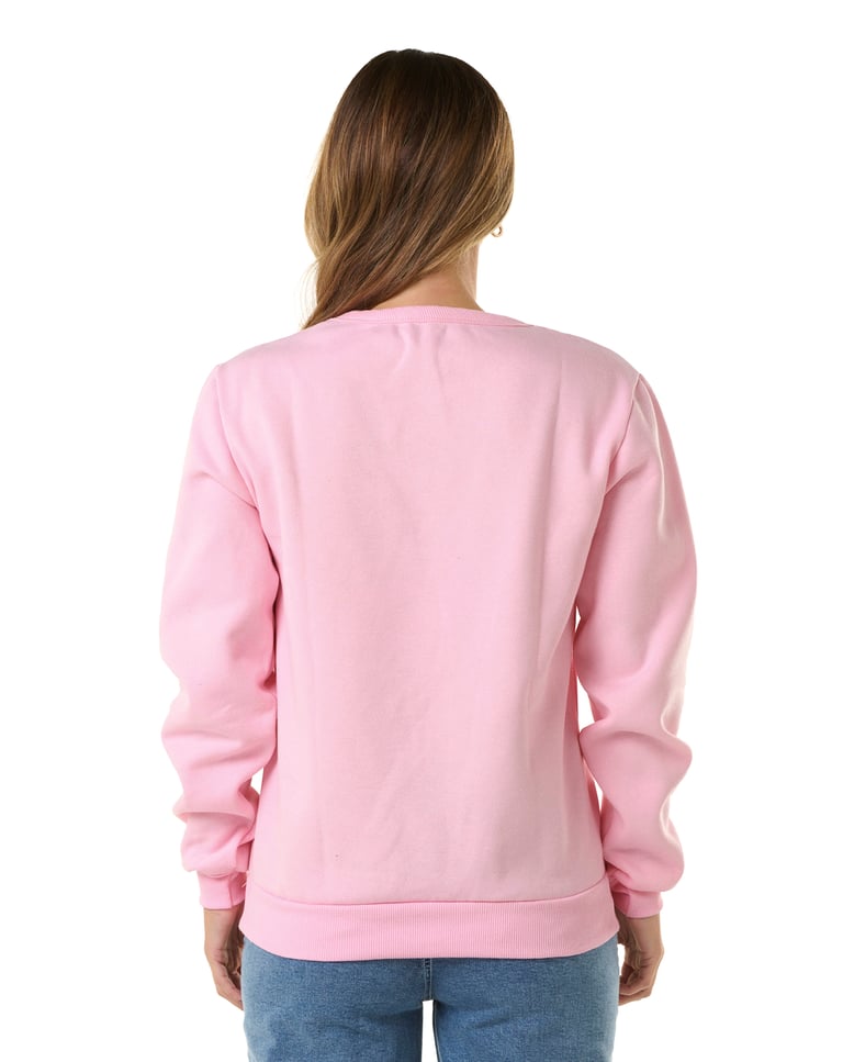 Blusão de Moletom Feminino Rosa Claro