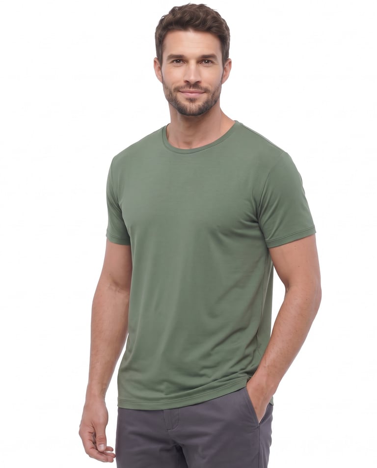 Camiseta Tech Modal Masculina Verde Oliva