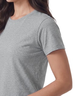 Baby Look de Algodão Premium Cinza Mescla