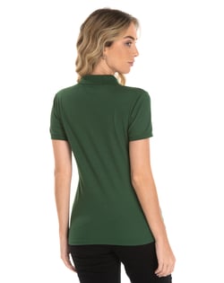 Camisa Polo Piquet Feminina Verde Musgo