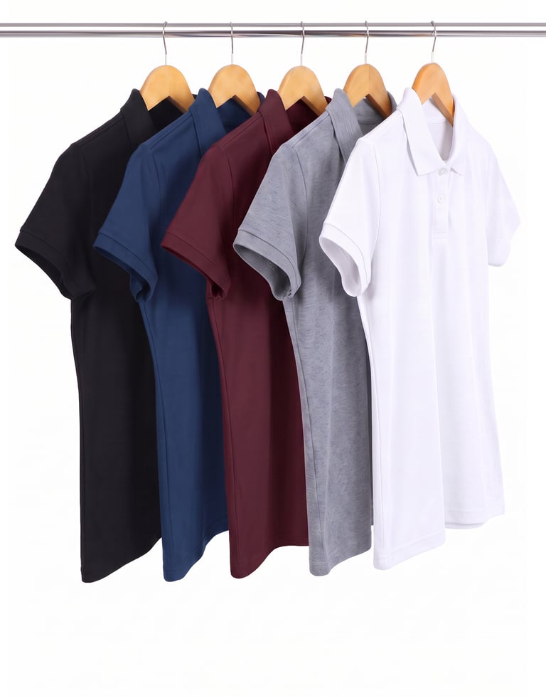 Kit 5 Camisas Polo Piquet Feminina 12