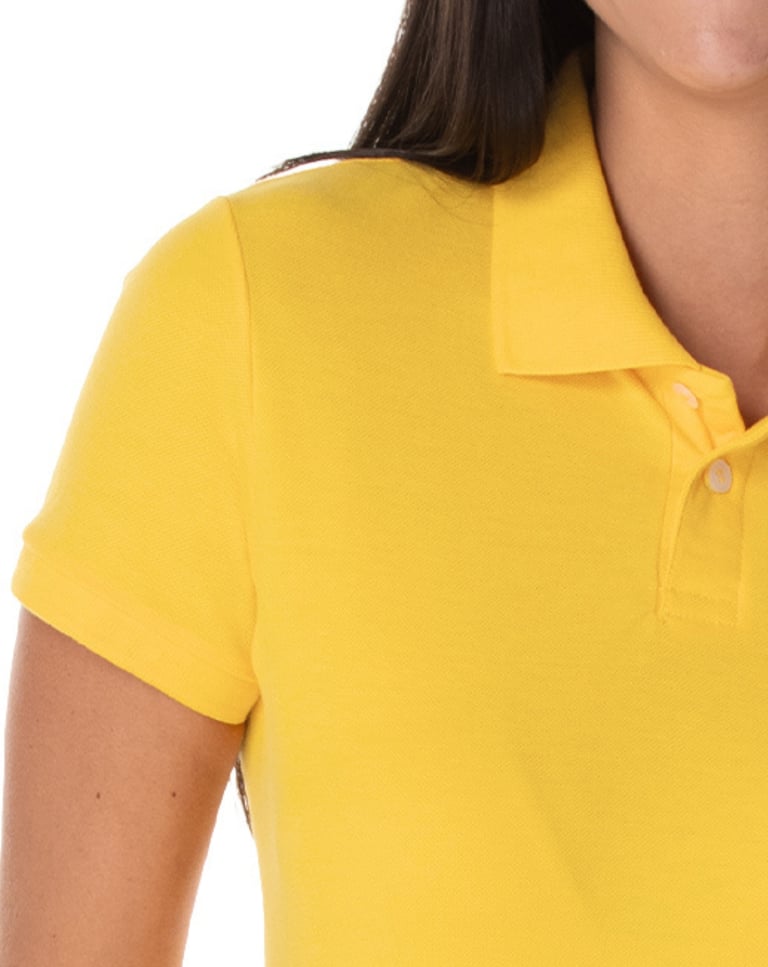 Camisa Polo Piquet Feminina Amarelo Ouro