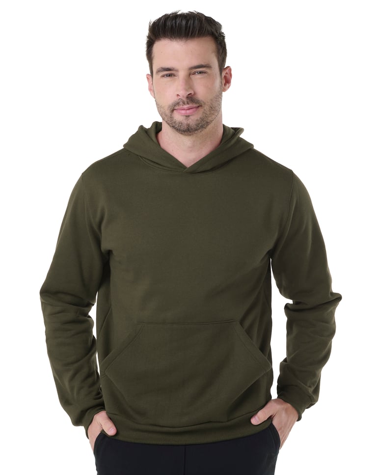 Moletom Canguru com Capuz Verde Militar