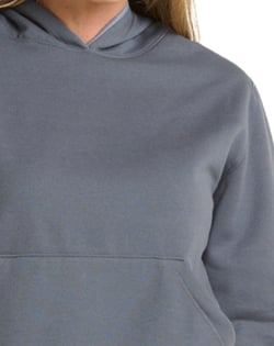 Moletom Canguru com Capuz Feminino Cinza Chumbo