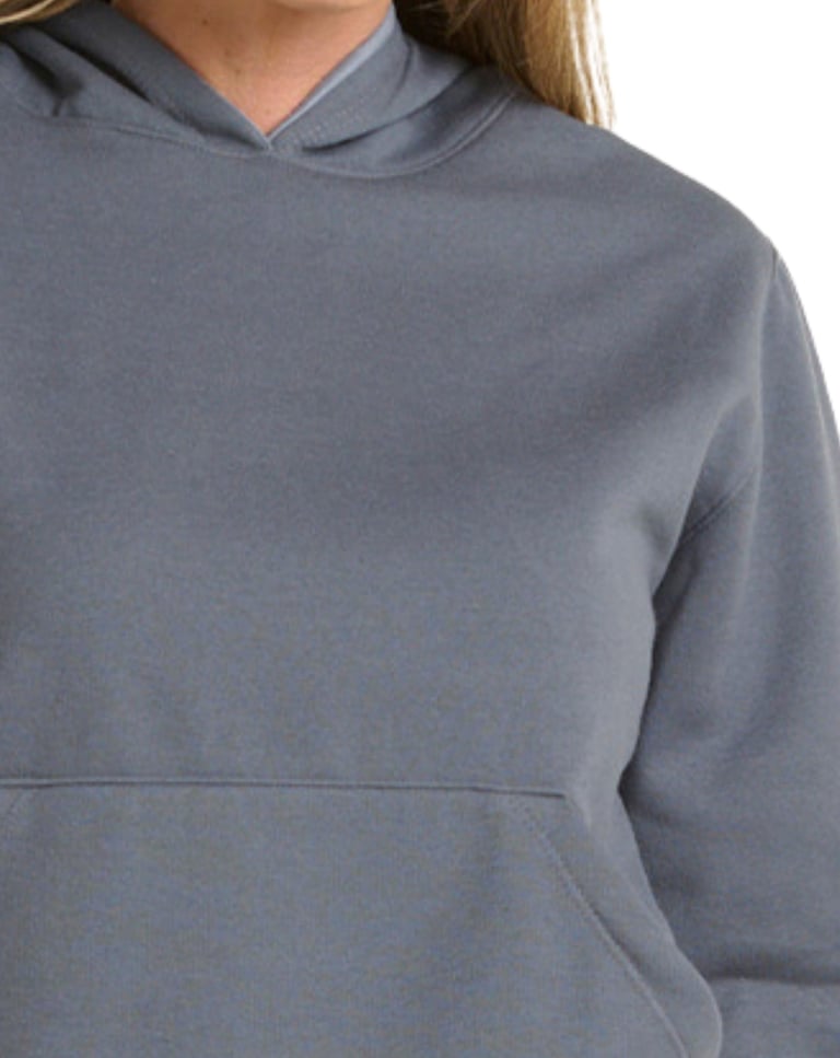 Moletom Canguru com Capuz Feminino Cinza Chumbo