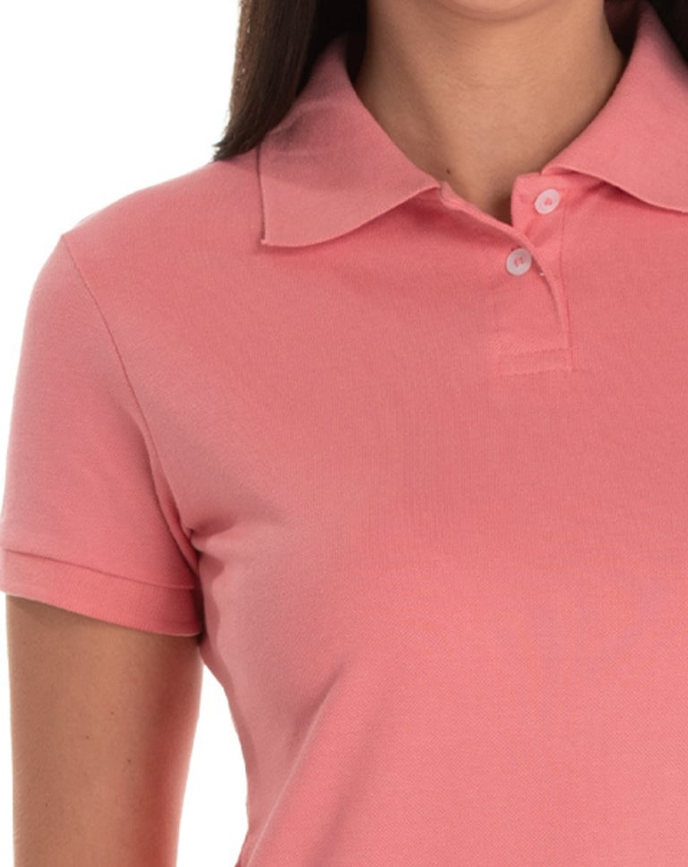 Camisa Polo Piquet Feminina Salmão