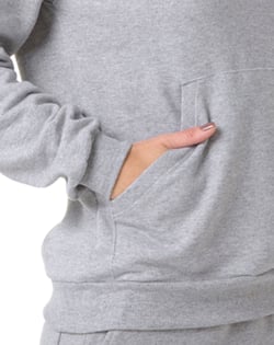 Moletom Canguru com Capuz Feminino Cinza Mescla