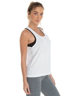 Regata Feminina Dry Fit Branca Proteção UV 30+