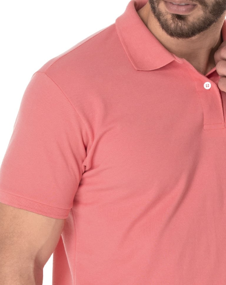 Camisa Polo Piquet Masculina Salmão