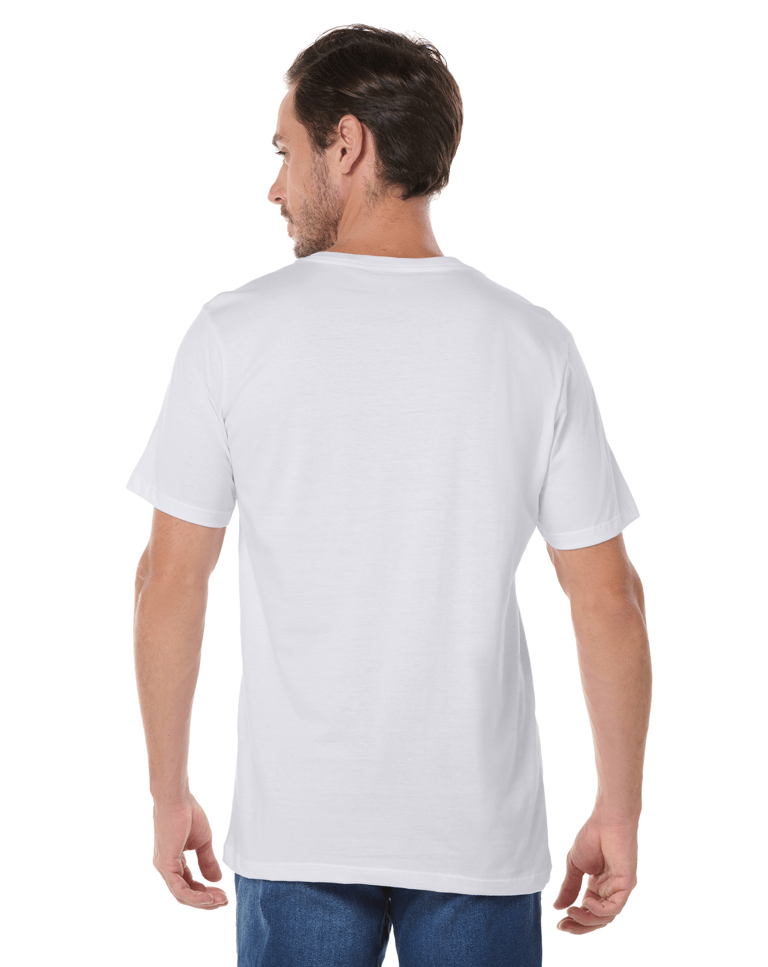 Kit 3 Camisetas Gola V de Algodão Premium Brancas
