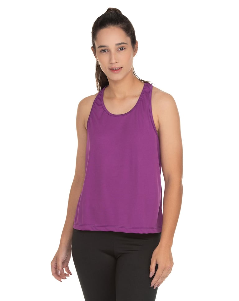 Regata Feminina Dry Fit Roxo Proteção UV 30+