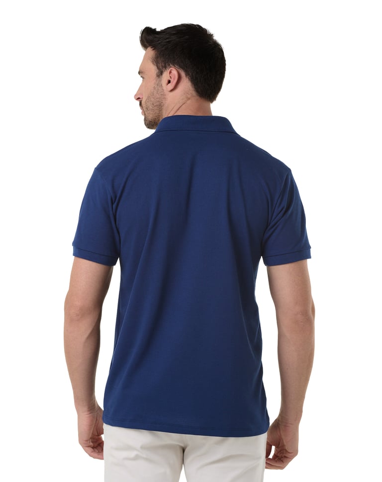 Camisa Polo Piquet Masculina Azul Marinho