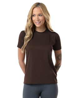 Camiseta Feminina Dry Poliamida Raglan Marrom