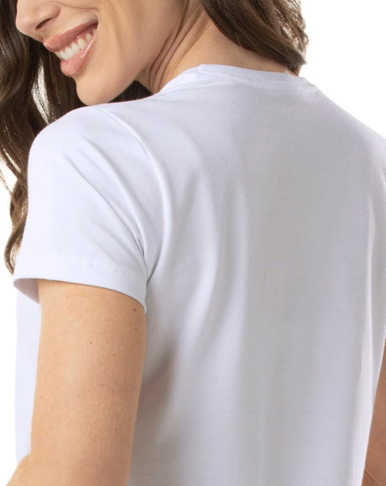 Camiseta de Algodão Egípcio Feminina Branca