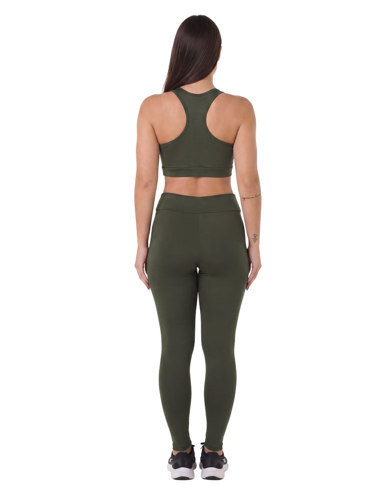 Conjunto Fitness Feminino Verde Fóssil 05