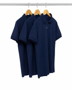 Kit 3 Camisas Polo Piquet Masculinas Azul Marinho 15