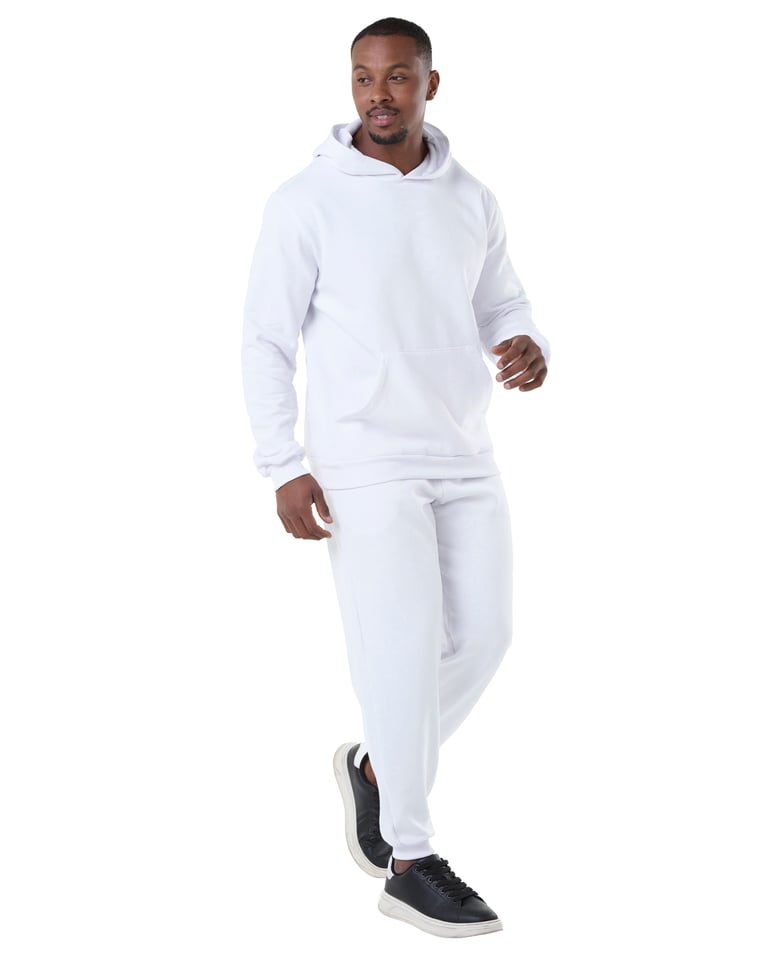 Conjunto Moletom Masculino com Capuz Branco 05