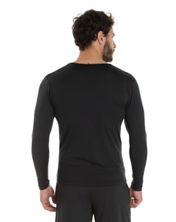 Camiseta Segunda Pele Manga Longa Masculina Preta UV 50+