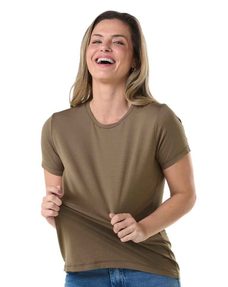 Camiseta Tech Modal Feminina Madeira