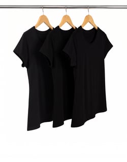 Kit 3 Baby Look de Algodão Premium Pretas