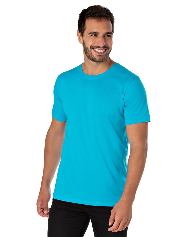 Camiseta de Algodão Premium Turquesa