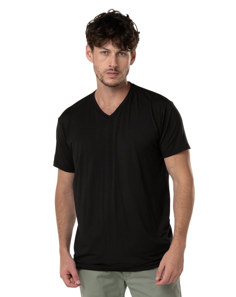 Camiseta Tech Modal Gola V Masculina Preta