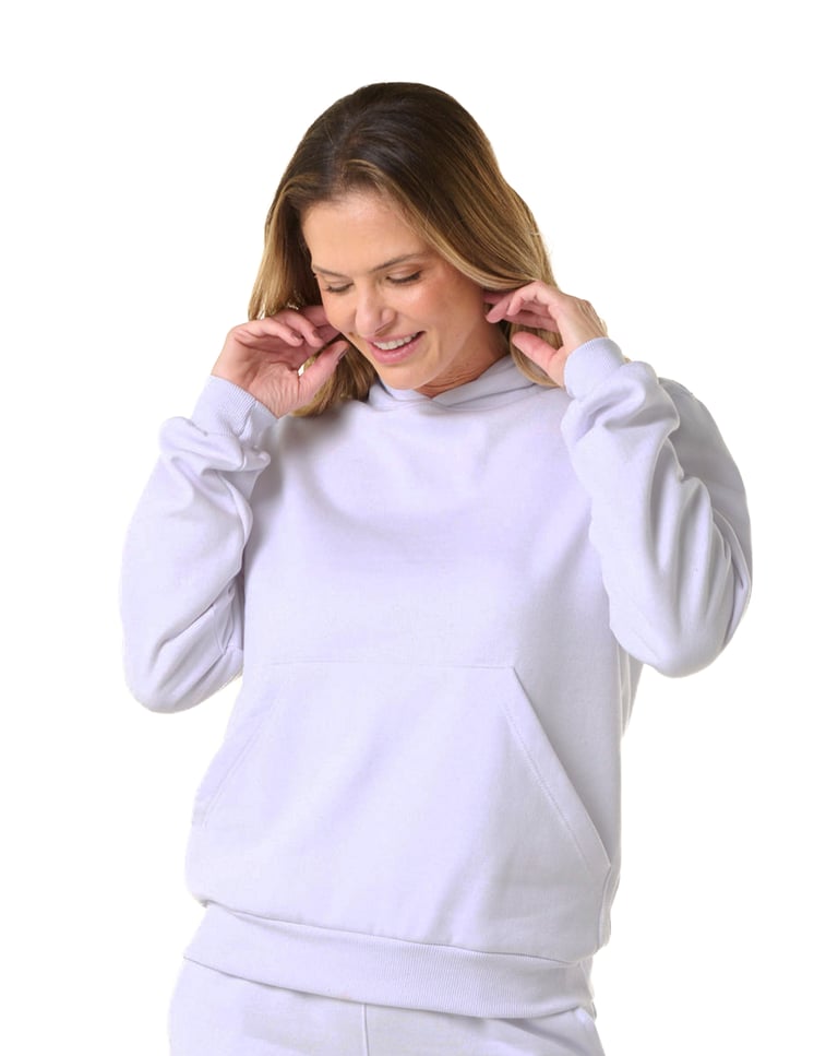 Kit 3 Moletons Canguru com Capuz Feminino Branco