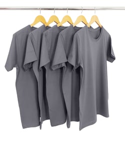 KIT 5 Camisetas Masculinas de Algodão Premium Cinza Chumbo