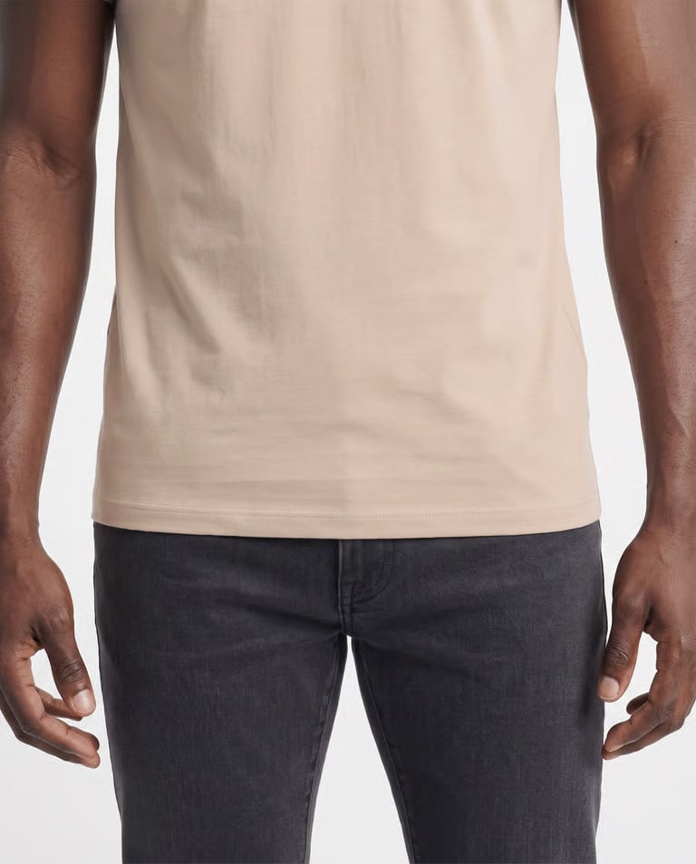 Camiseta de Algodão Premium Areia